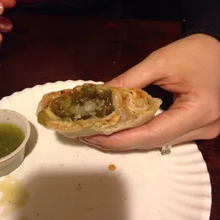 Chili Relleno Burrito.. About an inch thick, what a sad sight to see!!  Definitely seems they are cutting corners..