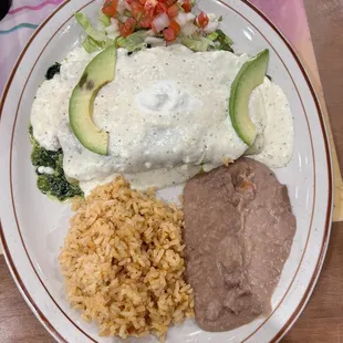 Spinach enchiladas avocado