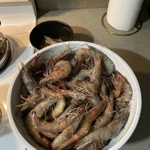 Brown Shrimp 9/12's @ $7. Lb, minimum 5lb bags.