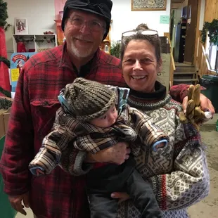 One of the brothers and his wife that own the tree farm!