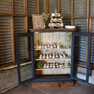 Each package comes with certain pieces - including our Dessert Hutch.