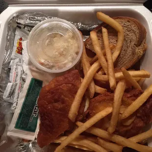 Institutional fish fry... Pass on it.  It will disappoint.