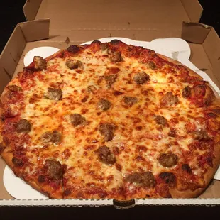 Large hand tossed cheese and sausage