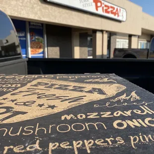 pizza in the back of the truck