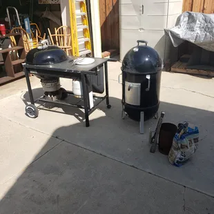 a bbq and a grill