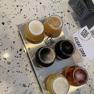 a flight of beers