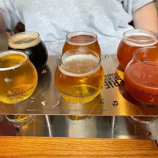 a flight of beers