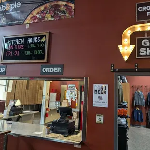 Where you place your order and their gift shop