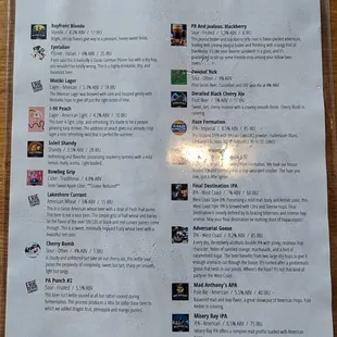 Beer list 7/9/2024
