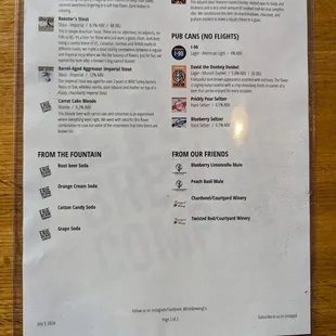 Beer list (cont.) 7/9/2024