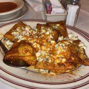 Fried Ravioli with Blue Cheese