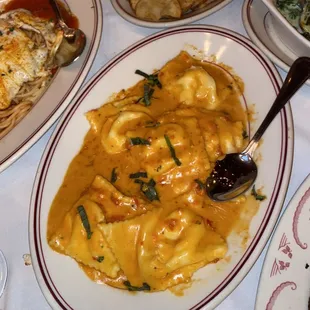 Stuffed Homemade Cheese Ravioli with Vodka Cream Sauce