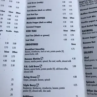menu