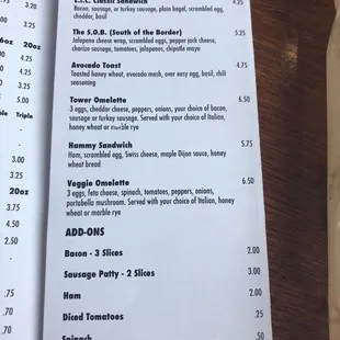 menu