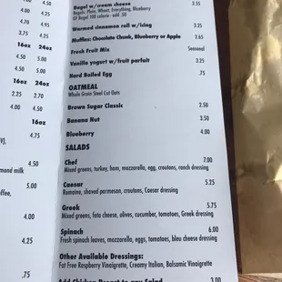 menu