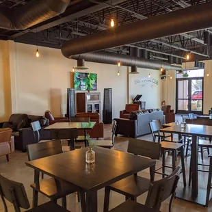 tables, chairs, and couches