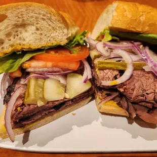 Custom made roast beef sandwich