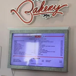 Wall menu
