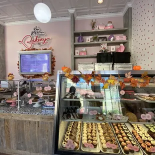 a display of baked goods