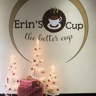 Cute decor for the holidays at Erin&apos;s Cup