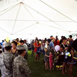 A long line formed around our booth for Erin's delicious shave ice!