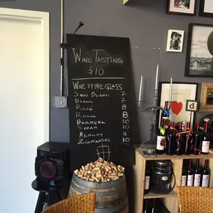 Wine list. Go for the tasting!