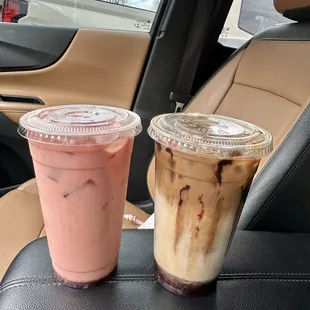 New February drinks! Raspberry truffle shuffle and red velvet cheesecake macchiato