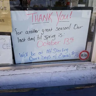 thank you for another great season