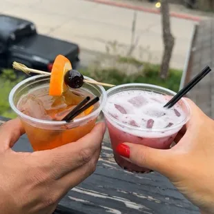 Old fashioned &amp; their drink special (fresh berries &amp; kiwi &amp; vodka)