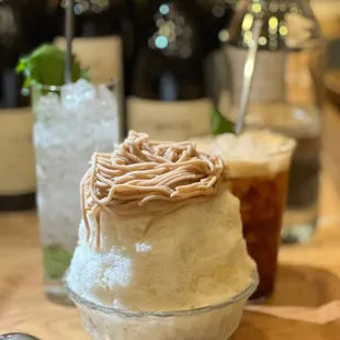 Mont Blanc Kakigori, Shiso Gimlet, Gingerbread Mai Tai