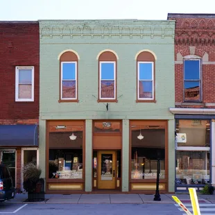 the front of the building