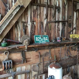 a collection of old tools