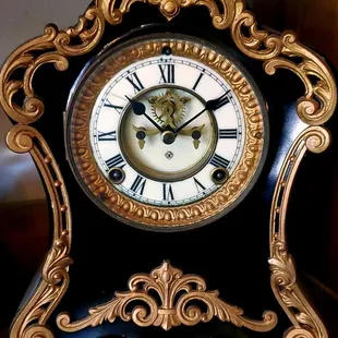 Purchase this elegant antique American mantel clock by Ansonia New York, ca 1890. Price includes professional cleaning, oiling, adjustment.