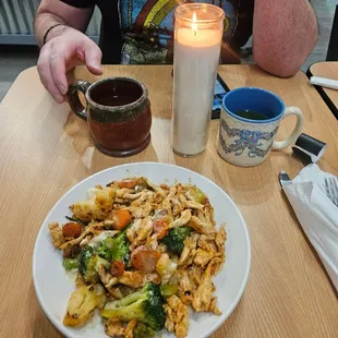 Date night, tried a chicken dish it was so good. I love vegetables