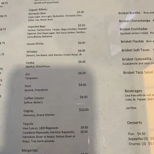 menu