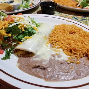 Tex Mex Combo - Avocado Enchilada w/Queso Blanco &amp; Beef Puffy Taco