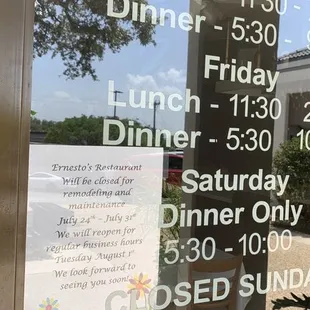 Sign on door says closed till 8/1/23  :(