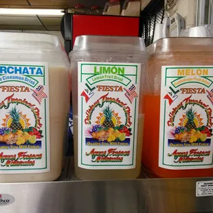 Freshly made mexican drinks.