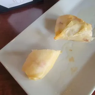 What&apos;s left of really good Reuben rolls.