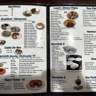 Menu price of this place