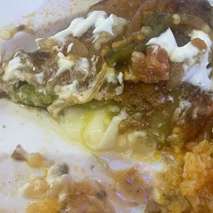 Inside of the chile relleno