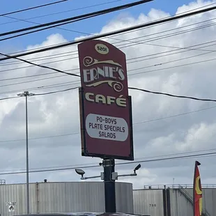 a sign for the restaurant