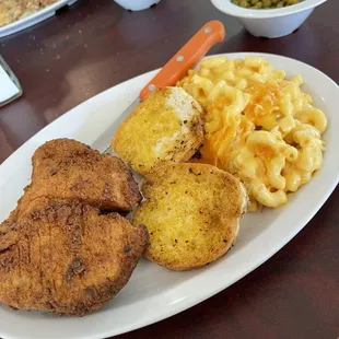 Fried Pork Chop and Mac-n-Cheese