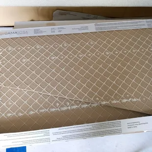 a cardboard box with a pattern on it