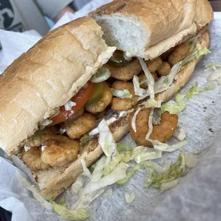 Shrimp poboy dressed