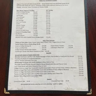 menu