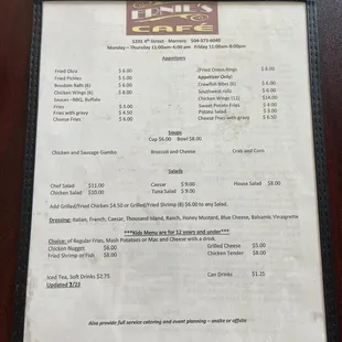 menu