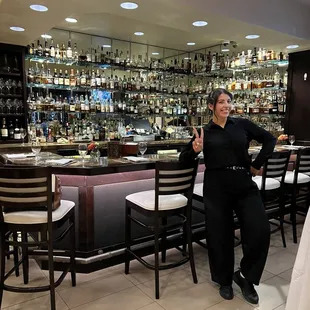 The bar with this cool gal