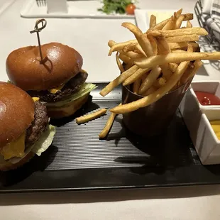 Burger and fries