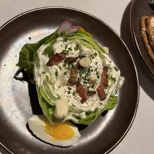 Half of a wedge salad 10/10. Egg was perfect!